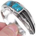 Hammered Silver Turquoise Cuff 27763