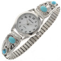 Ladies Genuine Turquoise Silver Watch 23036