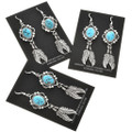 Natural Turquoise Feather Earrings