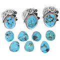 Authentic Navajo Turquoise Sterling Silver Rings Artist Signed 29162