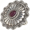 Ruby Silver Navajo Concho Ring 28946