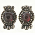 Navajo Garnet Silver Post Earrings 28862