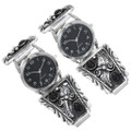 Sterling Silver Onyx Native American Watch 23520