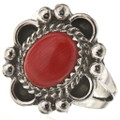 Oxblood Coral Silver Ring 28599