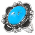 Blue Turquoise Silver Ring 28913