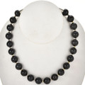 Blue Tigers Eye Silver Bead Necklace 29495