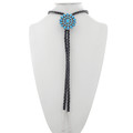 Kingman Turquoise Cluster Silver Bolo Tie 27682