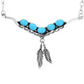 Navajo Genuine Turquoise Silver Necklace 29254
