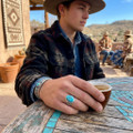Southwest Turquoise Thunderbird Ring 29820