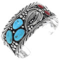 Turquoise Coral Mens Cuff Bracelet 29818