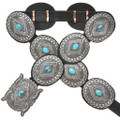 Turquoise Sterling Concho Belt 29898