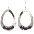 Amethyst Earrings Navajo Silver 29994