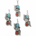 Pretty Turquoise Coral Silver Pendant 29996