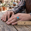 Authentic Native American Turquoise Ring Mens 30129