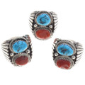 Mens Sterling Silver Turquoise Ring 30129