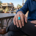 Real Turquoise Ring Mens 30130