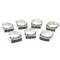 Native American Turquoise Chip Silver Ring 30171