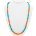 Turquoise Heishi Spiny Oyster Navajo Necklace 30274