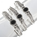 Country Western Sterling Silver Black Bracelet 30293