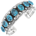 Natural Turquoise Sterling Silver Bracelet 30513