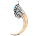 Turquoise Gold Eagle Claw Pendant 30525