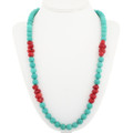 Navajo Turquoise Coral Necklace 30591