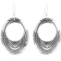 Navajo Hammered Silver Dangle Earrings 30638