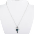 Inlaid Turquoise Arrowhead Silver Pendant 30641