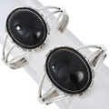 Navajo Sterling Silver Black Onyx Bracelet 30719