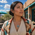 Sterling Silver Turquoise Sunface Kachina Pendant 30754