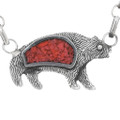 Red Coral Bear Pendant Necklace 30794