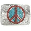 Small Peace Sign Belt Buckle 30953