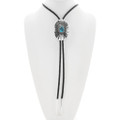 Western Bolo Tie Sterling Silver Blue Turquoise Nugget 30991