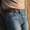 Southwest Native American Turquoise Cluster Buckle 31114