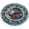 Turquoise Nugget Bear Claw Belt Buckle 31196