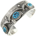 Turquoise Silver Navajo Cuff Bracelet 31219