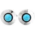 Turquoise Sterling Silver Round Cuff Links 31226