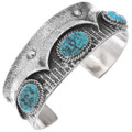 Kingman Turquoise Silver Navajo Bracelet 31408
