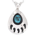 Spiderweb Turquoise Bear Paw Pendant 31775