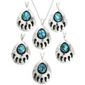 Turquoise Bear Paw Navajo Pendants 31775