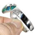 Sterling Silver Lightning Shape Inlaid Opal Cuff 31800