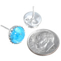 Spiderweb Turquoise Stud Earrings Sterling Posts 31879