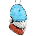 Carved Turquoise Coral Pendant 32159