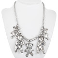 Vintage Silver Teddy Bear Necklace 32461