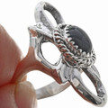 Black Onyx Silver Ring Navajo 33084