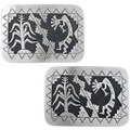 Hand Made Navajo Overlay Buckle Kokopelli Designs 33265