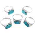 Men's Sterling Silver Blue Turquoise Ring 33814