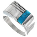 Turquoise Sterling Silver Mens Ring 33817