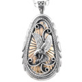 Navajo Gold Silver Eagle Pendant 33820