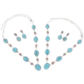Turquoise Necklace Earrings Set Navajo Jewelry 33851